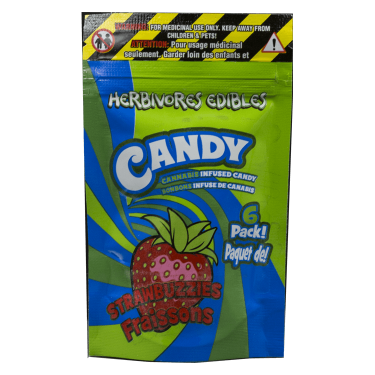 Herbivores Edibles - Cannabis Infused Candy - Strawbuzzies Fraissons