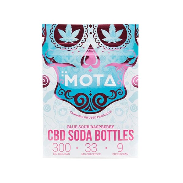 Mota – CBD Soda Bottles – Blue Sour Raspberry – 300mg CBD