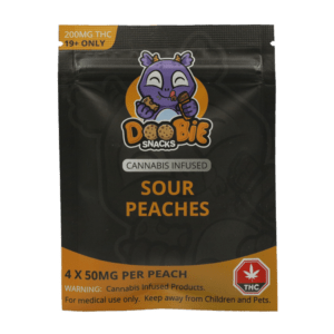 Doobie Snacks – Sour Peach Gummies – 200mg THC