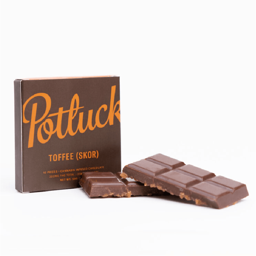 Potluck – Infused Chocolate – Toffee (Skor) – 300mg THC