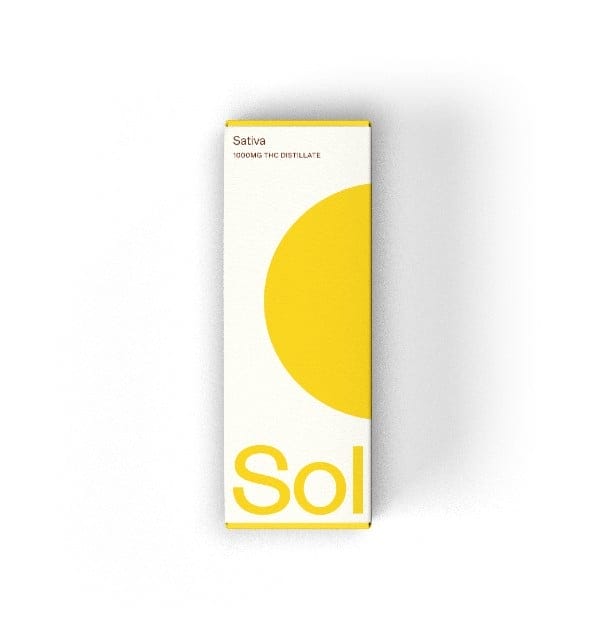 Sol – THC Distillate Vape Cartridge – Sativa – 1ml