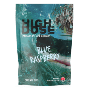 High Dose – Cannabis Infused Gummies – Blue Raspberry – 1000mg/1500mg