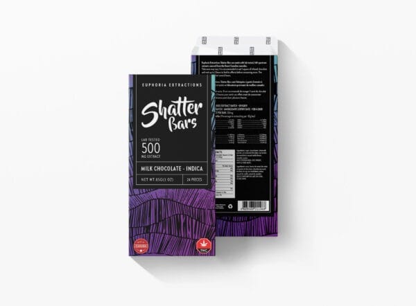 500mg Milk Chocolate Indica Shatter Bar